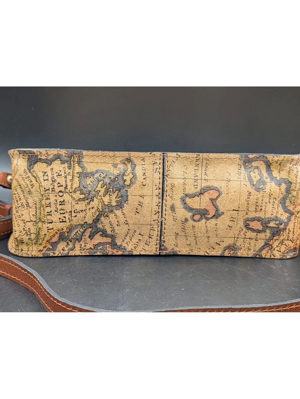 Patricia Nash Nerina Crossbody Bag European Map Leather NWT Dust Bag Included
